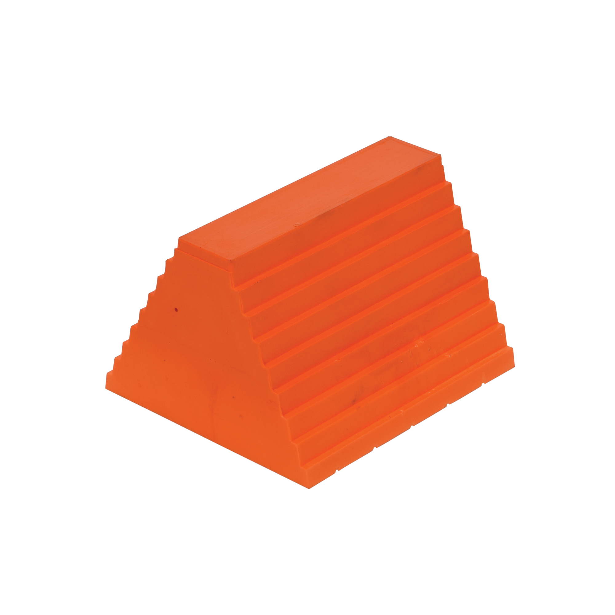 Vestil Urethane Wheel Chock - 9.5in. x 8in., Bright Orange, Safety Tread, Model# URWC-8